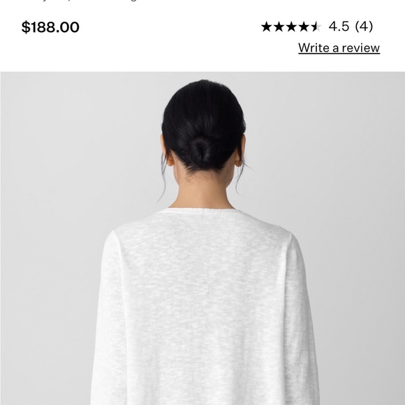 Eileen Fisher Cream Long Sleeve Relaxed Blouse P2P 25 H2S 25 - Picture 7 of 7